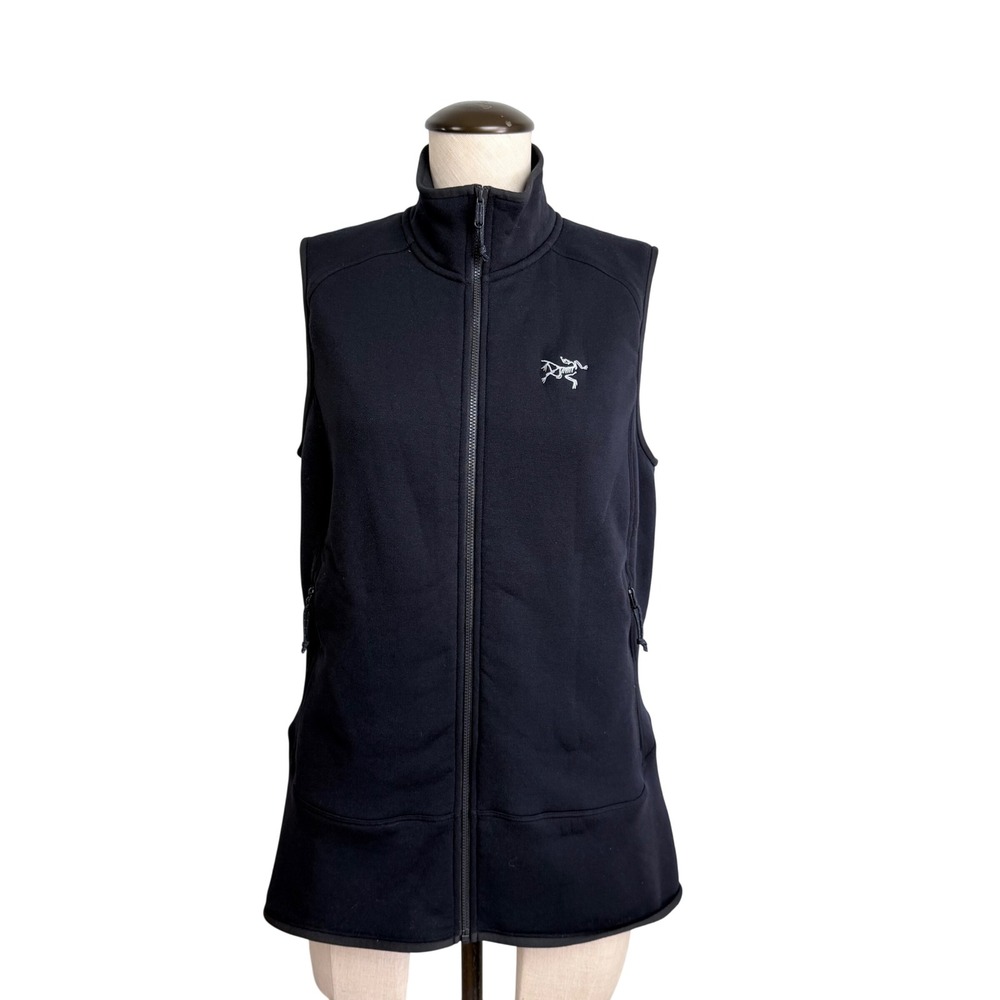 Arcteryx Kyanite Womens Black Fleece Full Zip Vest L Activewear Outdoor Layering